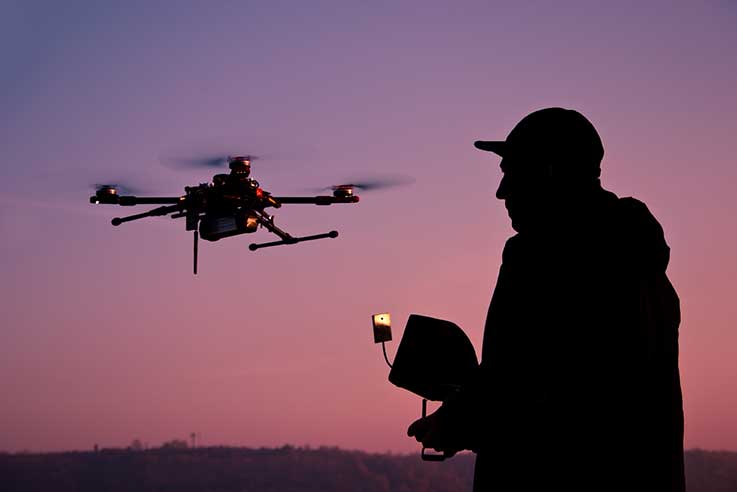 Man flying drone 
